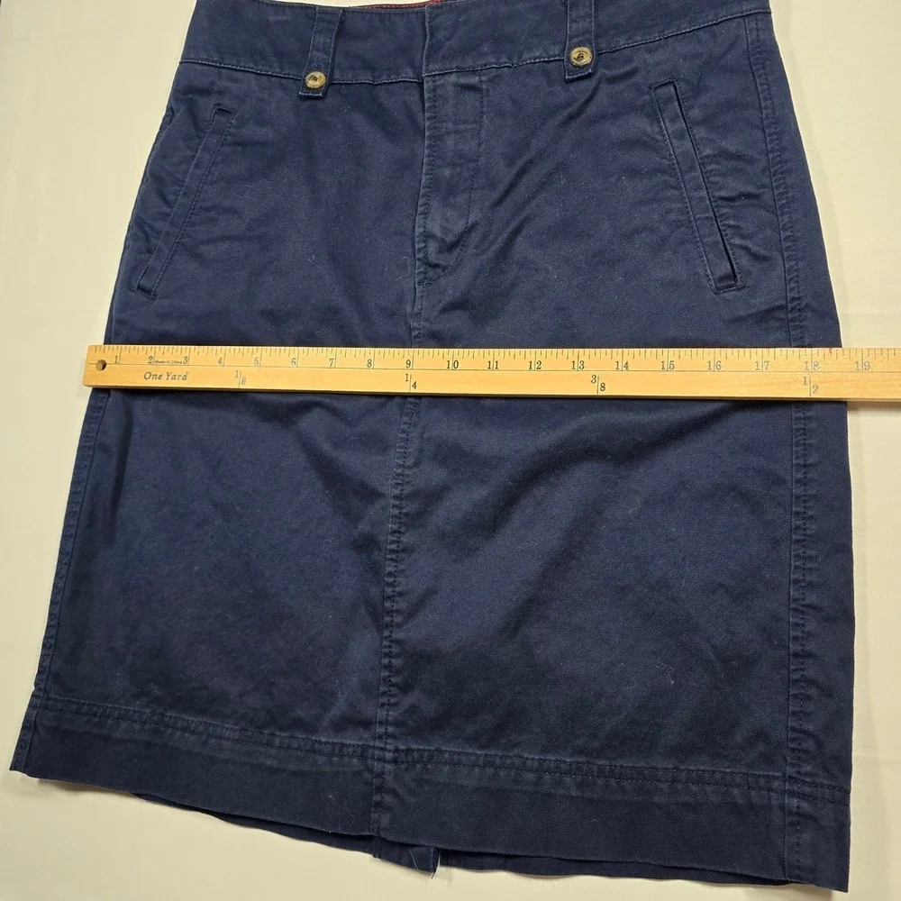 Tommy‎ Hilfiger Womens Navy Blue Chino Skirt Straight Cotton Blend Size 6